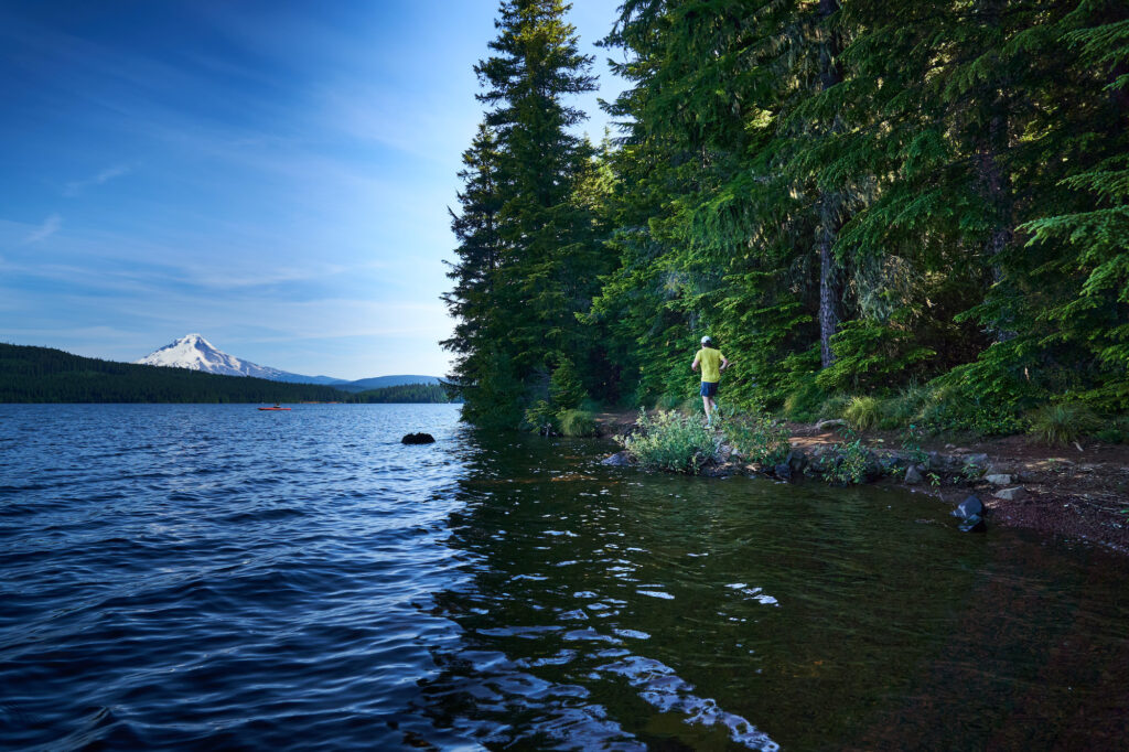Mt Hood race view alongside Timothy Lake