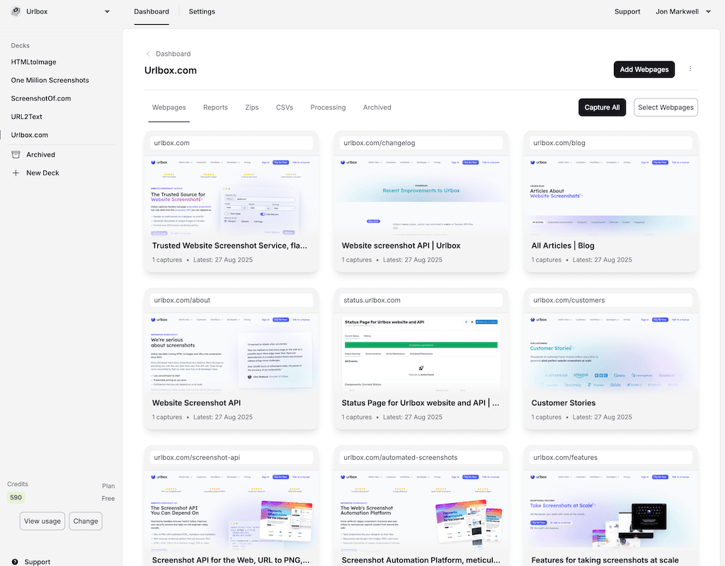 CaptureDeck bulk screenshot tool