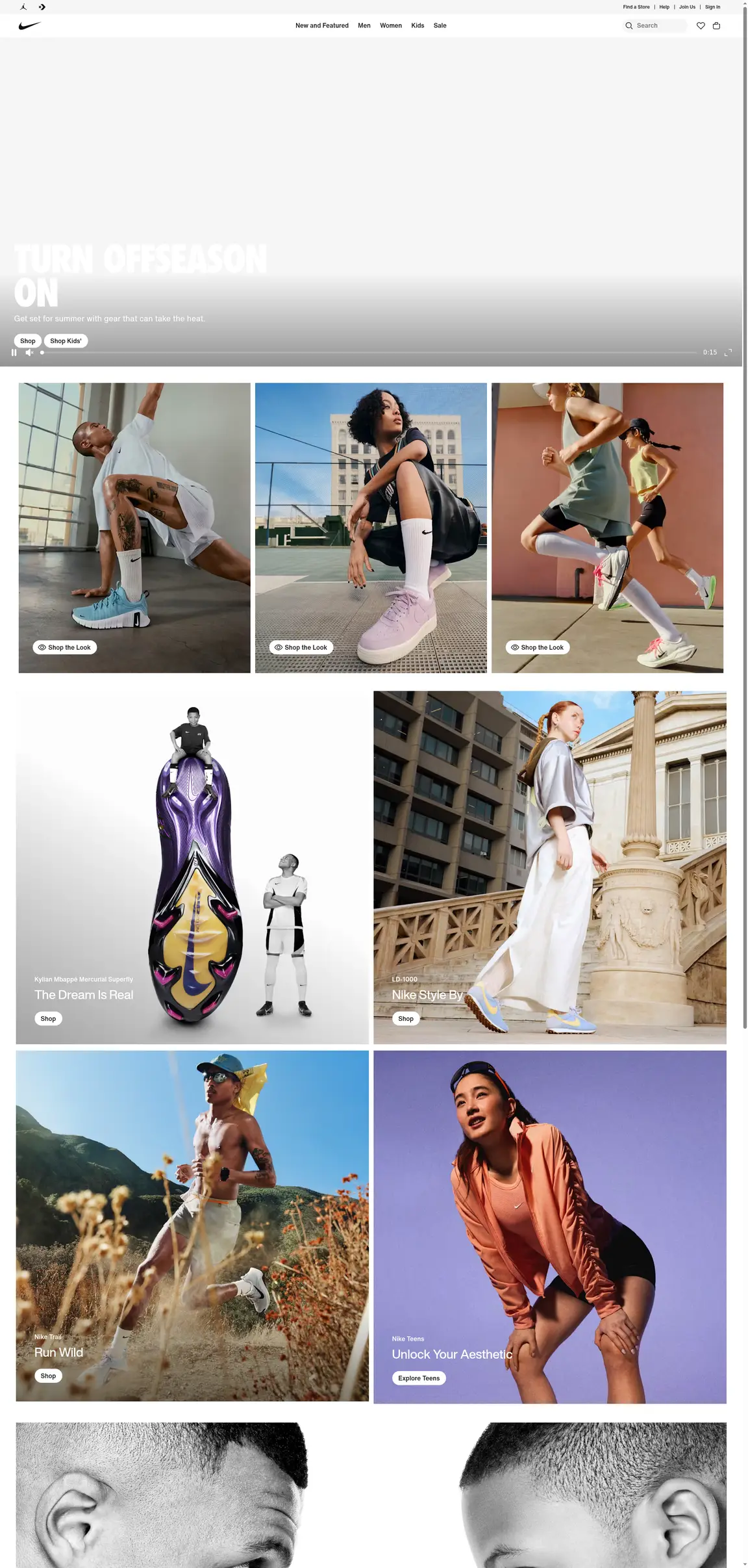 Nike website screenshot taken with Selenium