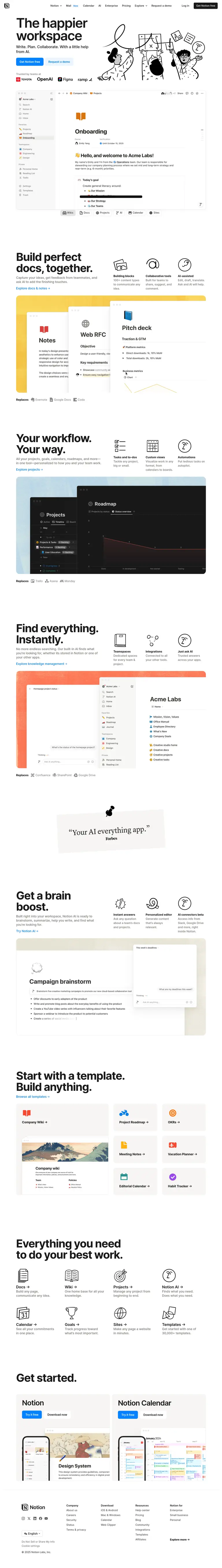 Notion website screenshot taken with Urlbox